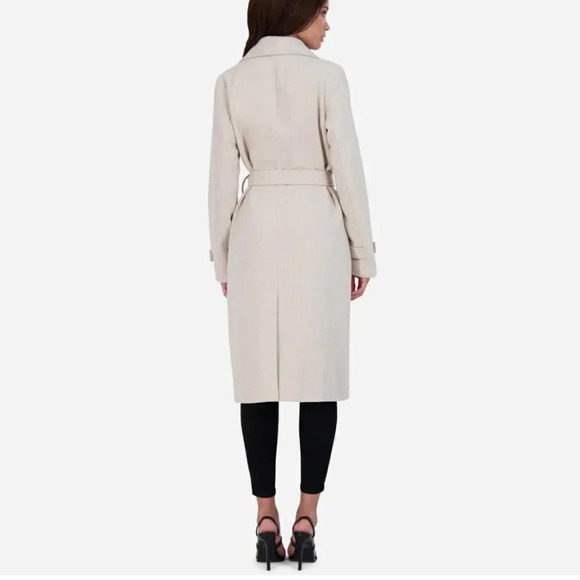 NWT Avec Les Filles Belted Wool Trench Coat Size M - Picture 3 of 10